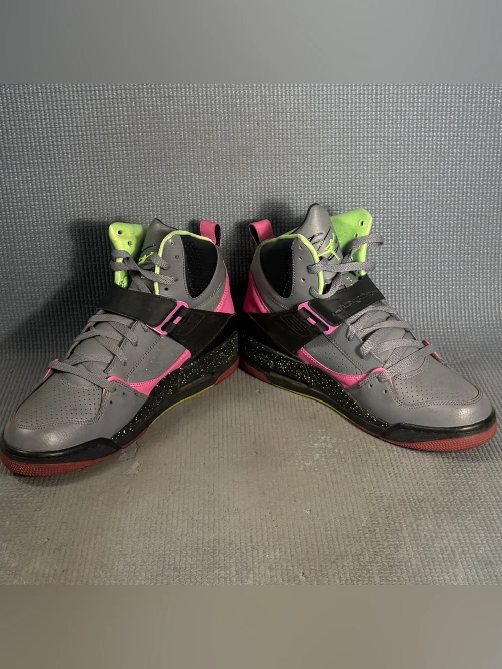 Nike Air Jordan Flight 45 High 'Cool Grey Lime' Shoes 616816-037 Men’s Size 11